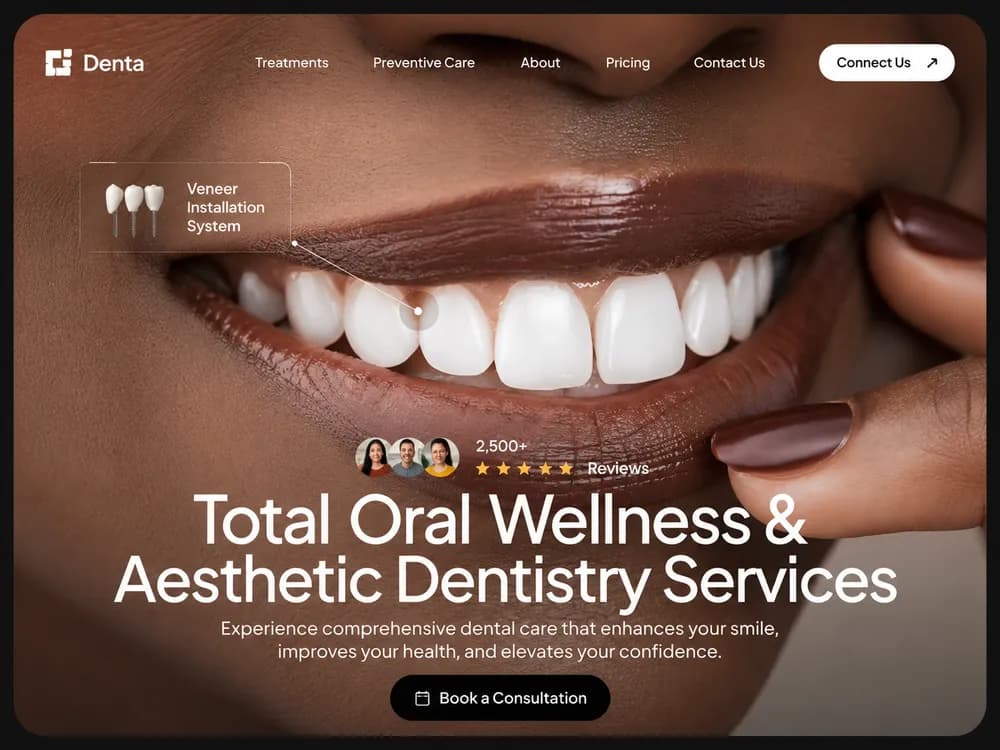 Landing-page concept: a modern dental practice