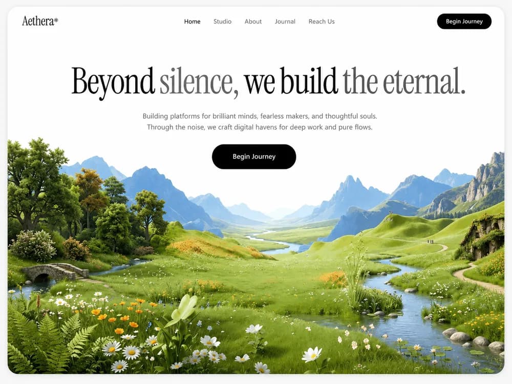 Landing-page concept: a calm productivity brand